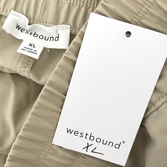 Westbound NWT High Waist Elastic & Drawstring Khaki Color Shorts w/Pockets  XL - Picture 6 of 6